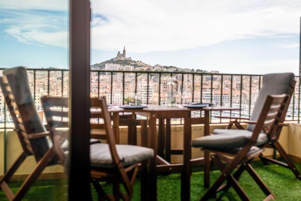 Terrace Apartment Old Port Exceptional View Marseille Bagian luar foto